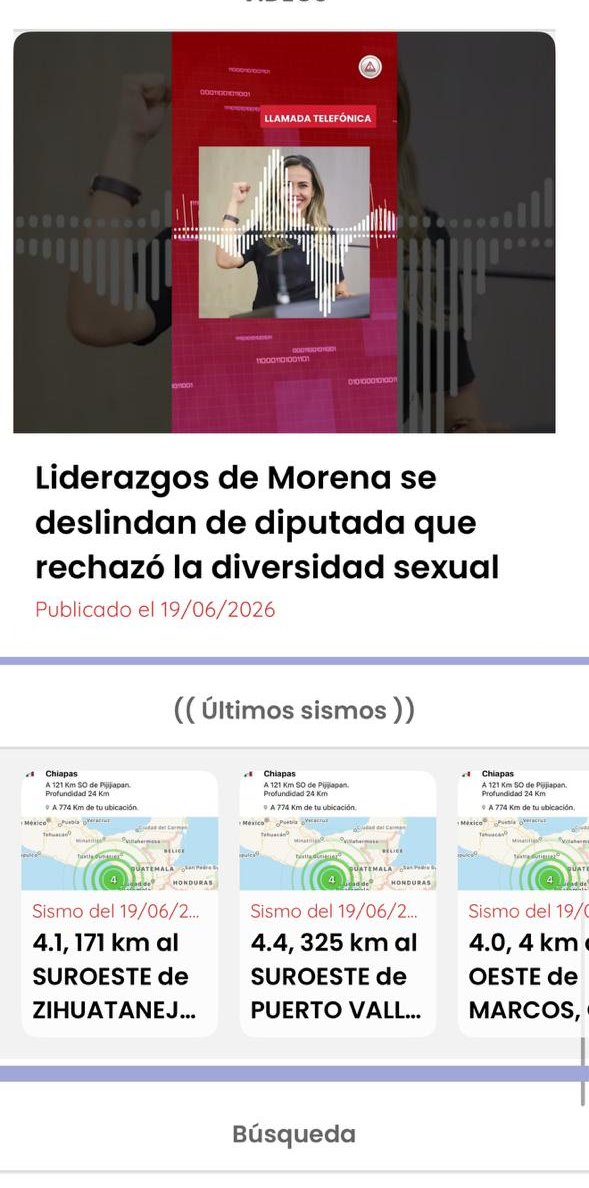Videos y monitor de últimos sismos de Chiapas en la app