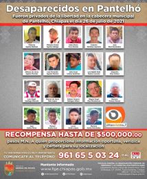 Ofrecen recompensa de medio millón para dar con los 19 desaparecidos de Pantelhó