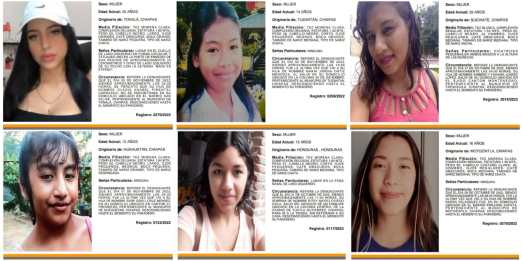 Seis mujeres desaparecidas en Chiapas