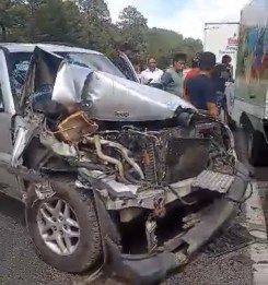 Accidente frente a grutas de Rancho Nuevo en San Cristobal