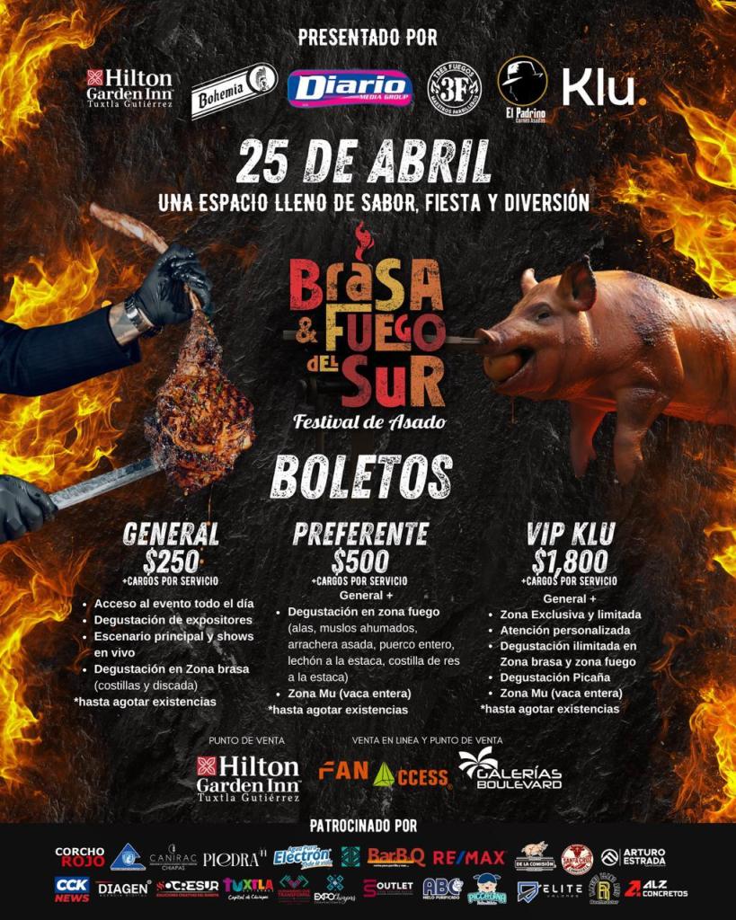 ¡Pura candela! Tuxtla recibirá el festival "Brasa & Fuego del Sur"